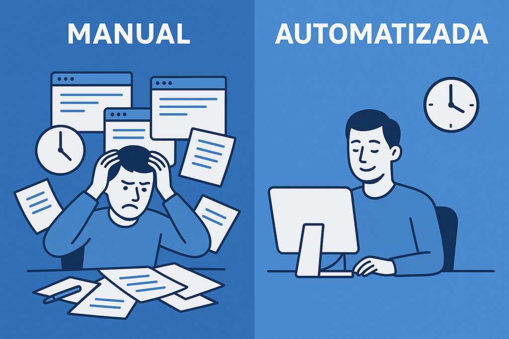 coleta de dados manual versus automatizada com Caxias IA